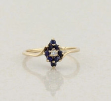 Simulated Sapphire Women Engagement Ring 14K Yellow Gold Plated 2Ct Round Cut