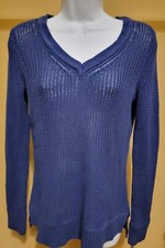NWT 49 Style  Co Women's Navy Blue V Neck Long Sleeve Pullover Sweater Size: S