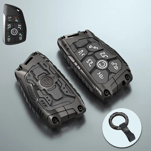 Metal Car Key/Fob Case Cover/Keychain Ring For Buick/Chevy GMC 4/5/6/7 Button - Foto 20 di 21