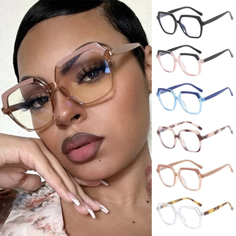 Geometric Clear Lens Glasses Irregular Decorative Eyewear for