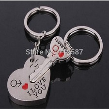 Key Heart Keychains Couples Lovers Celebrate Sweetheart Lovers Anniversary Gift