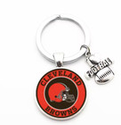 Cleveland Browns License Pendant I Love Football Charm Acrylic/Metal Key Chain