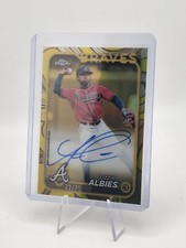 OZZIE ALBIES 2024 TOPPS CHROME GILDED YELLOW AUTOGRAPH AUTO /75