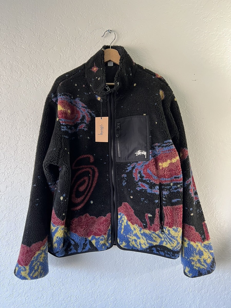 New Stussy Cosmos Reversible Sherpa Fleece Jacket SZ XLARGE New Stussy Cosmos Reversible Sherpa Fleece Jacket SZ XLARGE