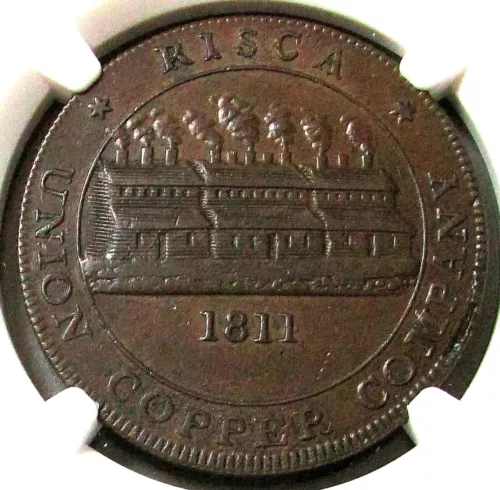 1811 GREAT BRITAIN 1 PENNY BIRMINGHAM UNION COPPER COMPANY NGC AU 53 BN W-289