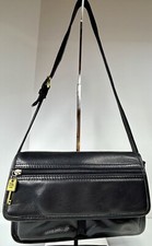 Fossil Shoulder Bag Medium Black Leather Single Strap Classic 75082 Vintage
