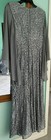 Ignite Evenings w/ This Formal Silver, Sequined Long Caplet/Cape Size 12 Dress — photo 3