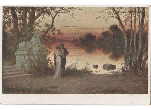 Not Traveled - Art In Postcard - SCHWENINGER - Couple In Love Sunset