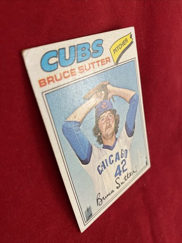 Bruce Sutter 1977 Topps Rookie Card #144 Chicago Cubs Cardinals Braves HOF RC - Picture 3 of 8