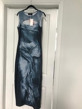Ladies Long Dress M UK 10 38 Party Wedding Evening Cocktail Blue By Cidar NEW