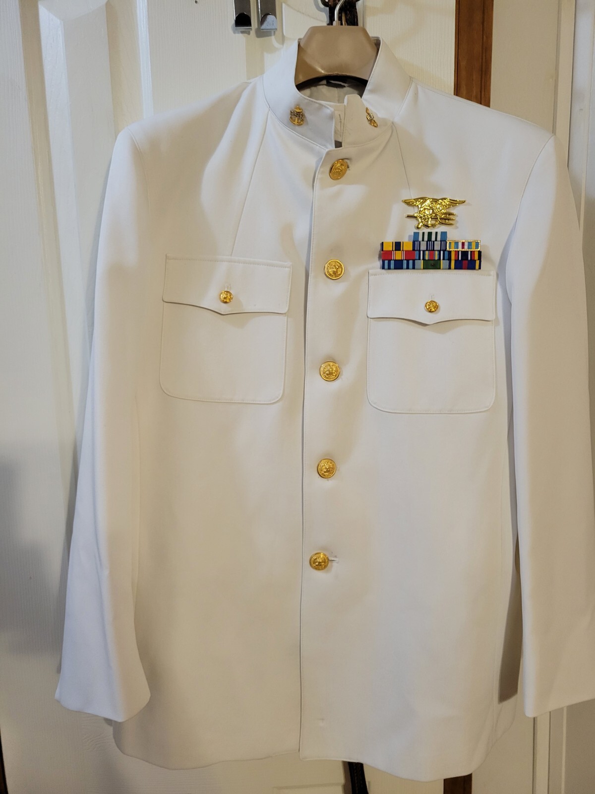 US Navy CPO E7 UDT Seal Dress White Uniform 46/25 Extra Large 40/28