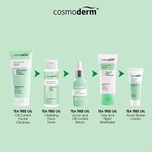 Cosmoderm Tea Tree Oil Oil Control Facial Cleanser-Oily & Acne Prone (3 x 125ml) - Picture 11 of 11