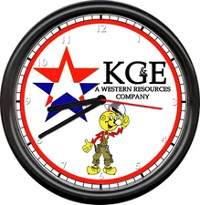 Reddy Kilowatt KG&E Kansas Gas & Electric Company Power Lineman Sign Wall Clock