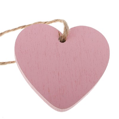 20x Small Pink Blue Wooden Heart Hanging Sign Novelty Word//Sayings Gift Tags