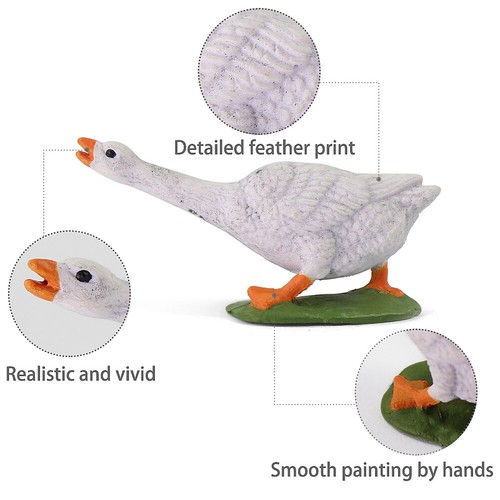 14pcs Modèle Peint 1:43 Échelle PVC Canard Oie O Échelle Animaux de la Ferme - Photo 7/12