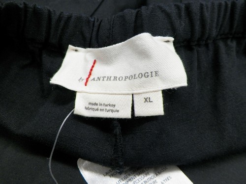 By Anthropologie Women's Black Linen Tap Shorts Size XL Pull On Resort Travel - Picture 4 of 6