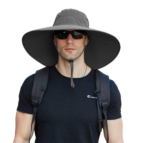 Men Women Wide Brim Sun Hat Breathable Bucket Cap Summer Fishing UV Protection - Picture 60 of 186