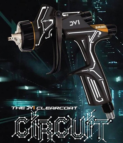 Devilbiss 905912 DV1 Clearcoat Circuit Gun Set w/ Digital Gauge & Black Cup - Picture 2 of 12