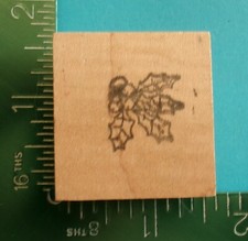 HOLLY LEAVES and BERRIES Christmas Rubber Stamp