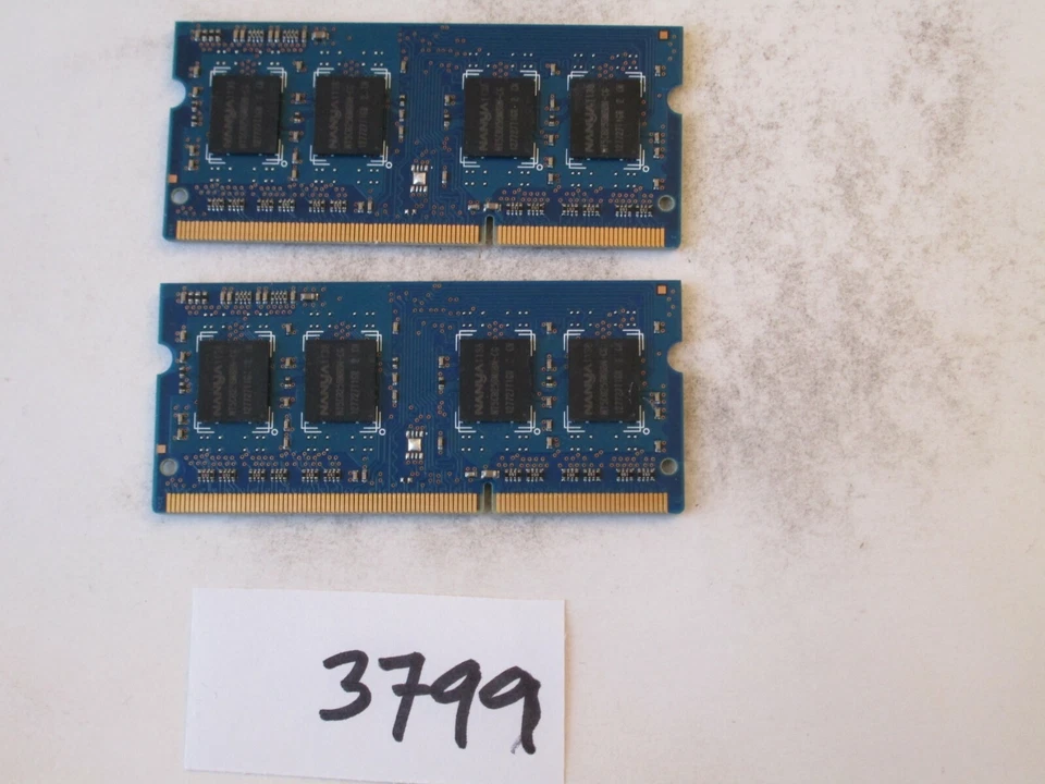 Nanya 2x2Gb=4Gb 1333Mhz PC3-10600 DDR3 SODIMM laptop memory RAM (3799) - Image 2 of 2