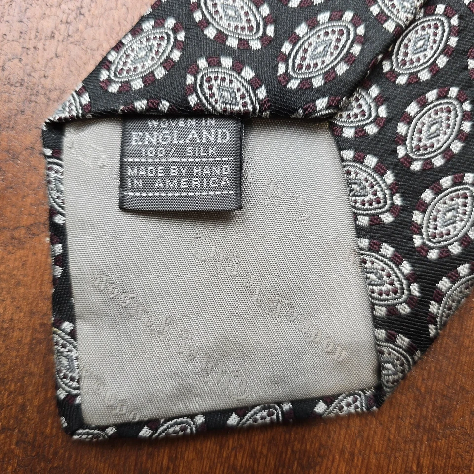 Corbata de seda vintage Ferrell Reed Nordstrom, tejida en Inglaterra, 100 % seda - geométrica Foto 4 de 4