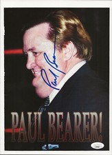 Paul Bearer REAL hand SIGNED Mag Pinup Photo JSA COA WWF WWE Undertaker Manager