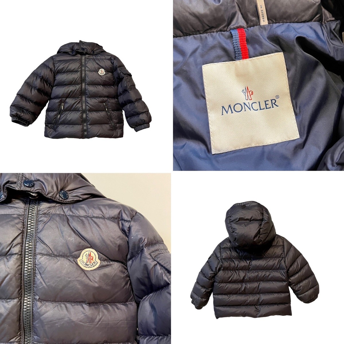 キッズアウター MONCLER FEGEO - Hooded jacket MONCLER Baby Infant Kids BLACK Hooded Puffer Jacket 18/24