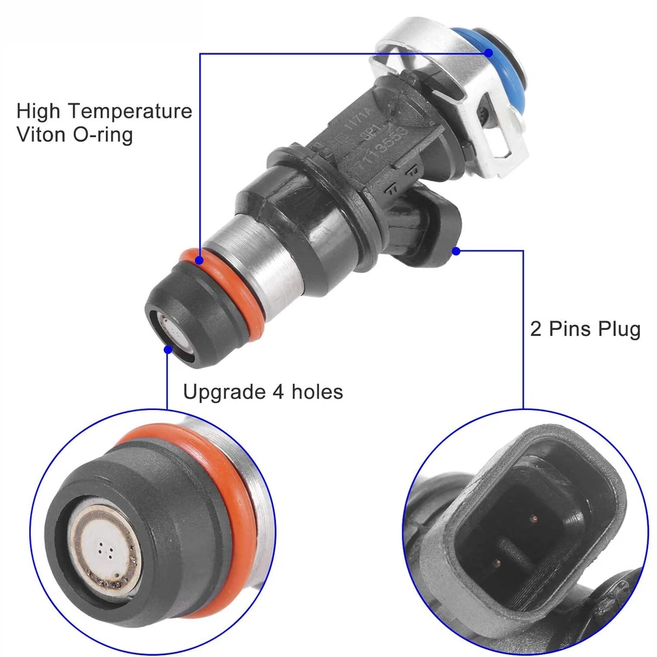 Inyectores de combustible 8X actualización 4 orificios para 99-07 Chevy GMC 4,8 L 5,3 L 6,0 L 17113553 Foto 4 de 4