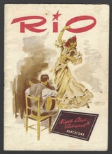 Rio Night Club Cabaret Barcelona Spain 1950s brochure