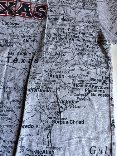 STATE OF MINE Texas MAP ALL OVER PRINT HOME SWEET VTG S/Sleeve T-shirt Sz XL - Picture 2 of 9
