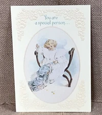 Vintage Dayspring Martin Grayson Art Little Girl You Are Special Greeting Card