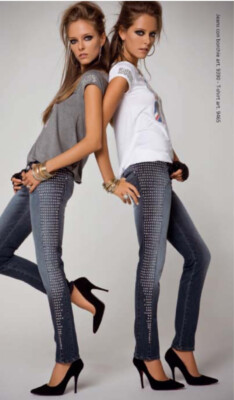 DENNY ROSE JEANS HOSE mit Nieten Art. 9390 Gr. L sehr selten nicht auffindbar