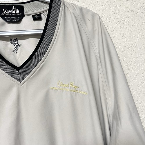 Ashworth Size XL Long Sleeve Pullover Windbreaker Water Resistant V Neck Logo - Picture 3 of 7