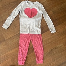 girl valentines pajamas set gray pink heart xoxo 5