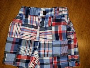Gymboree Plaid shorts  boys size 6 12 months red white blue