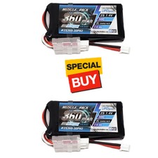 NHX Muscle Pack 2S 7.4V 360mAh 30C Lipo Battery w/ PH2 2 : Axial SCX24