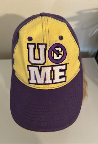 WWE John Cena Hat Purple Yellow U Can’t C Me Hustle Loyalty Respect, Adjustable