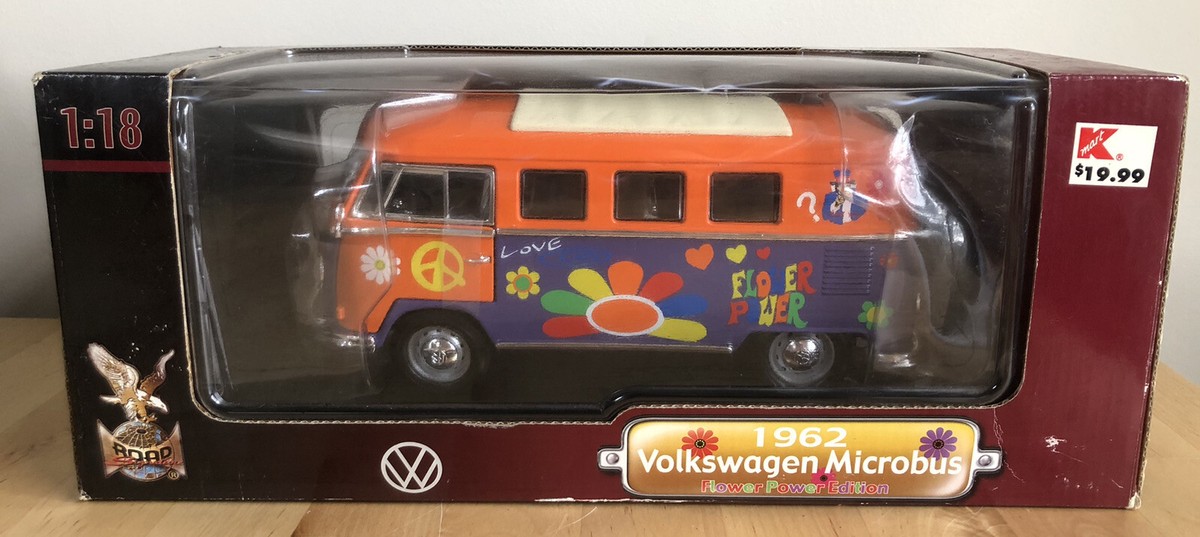 Road Signature 1962 VW Microbus Van Bus Orange Purple Flower