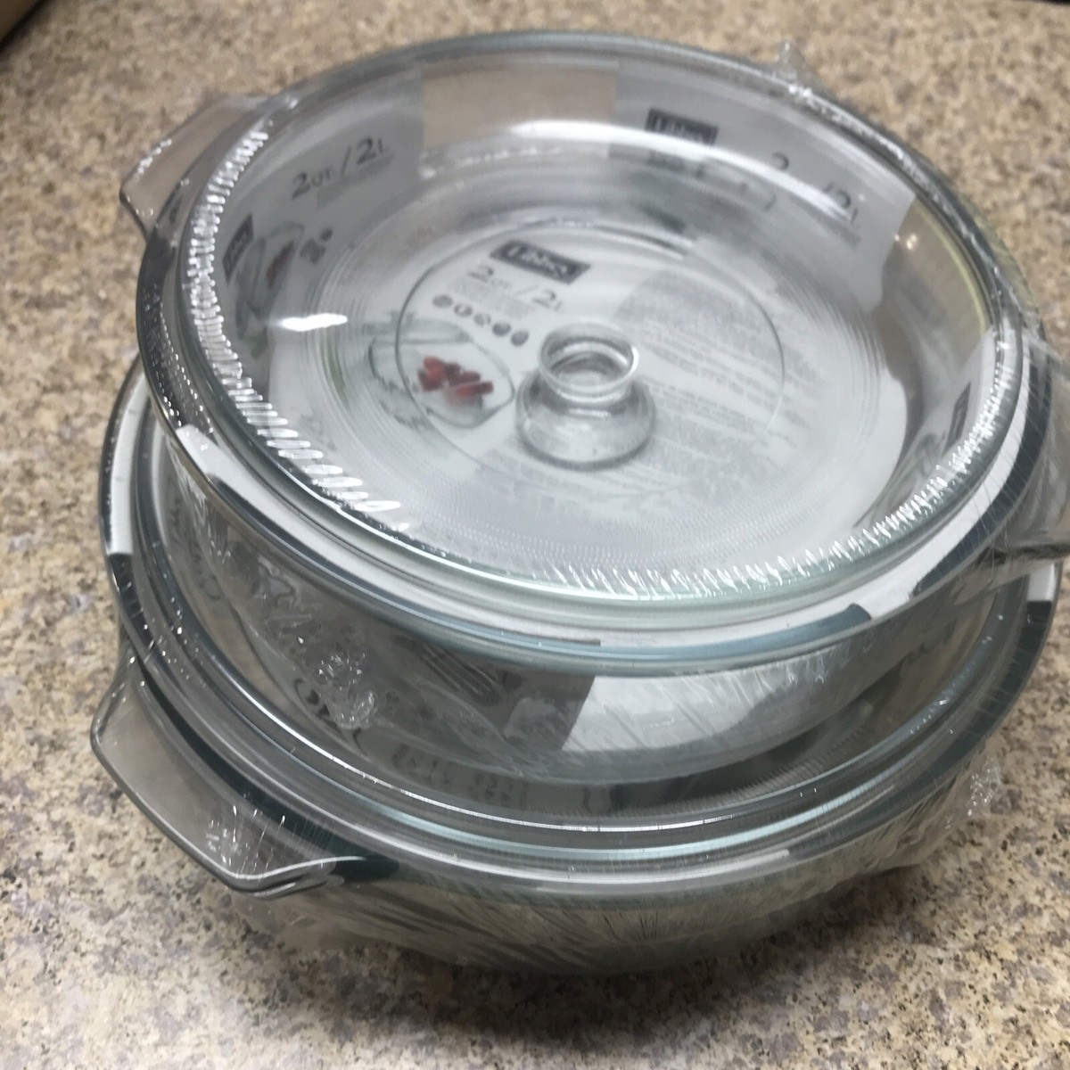 Lot Libbey Baker's like Pyrex Glass Casserole Dish Covered Qt  Cover