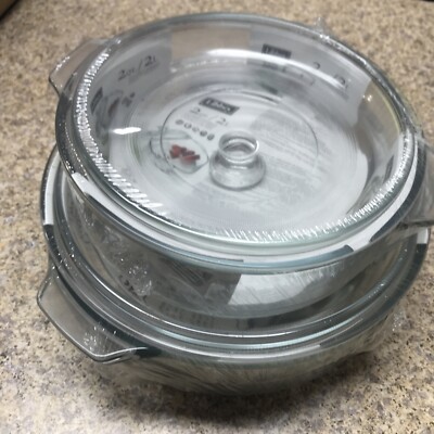 Lot Libbey Baker's like Pyrex Glass Casserole Dish Covered Qt  Cover