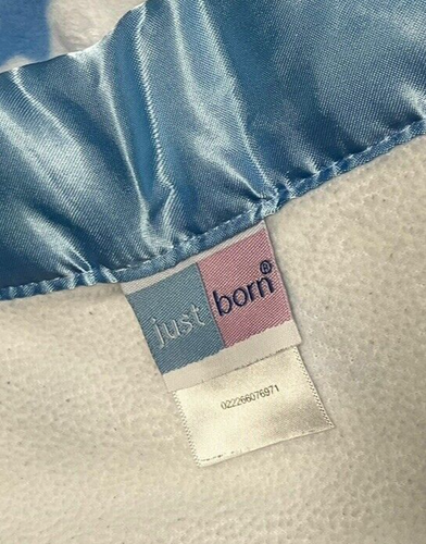 Just Born Baby Blanket Blue Stars Minky Dot Little All-Star Satin Border - Picture 4 of 7
