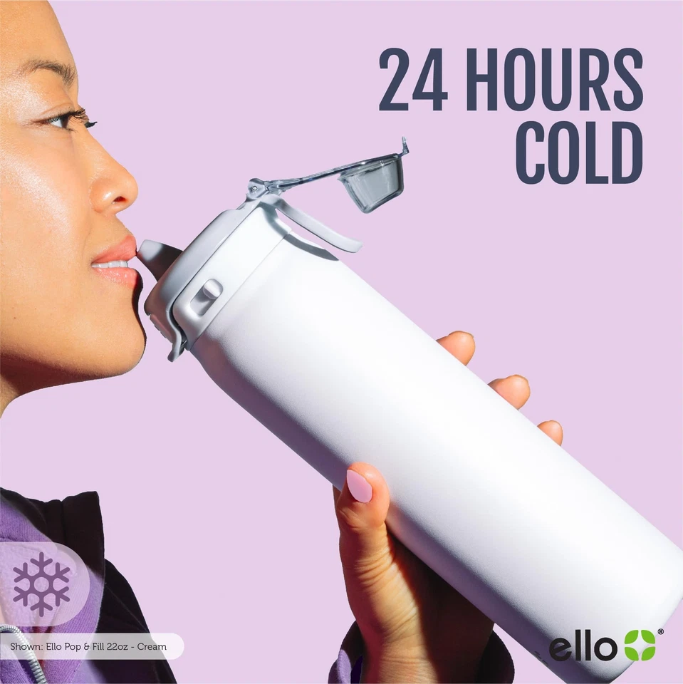 Ello Pop & Fill 32oz Stainless Steel Water Bottle with Quick Fill Technology,... - Image 4 of 4