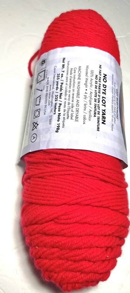 CARON PERFECT MATCH YARN. 1 PARTIAL pk. RED. I Combine Shipping, Read - Image 2 of 4