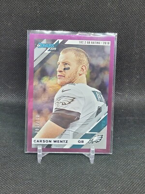 2019 Donruss Carson Wentz Purple Season Stat Line Photo Variation /102 (JP)