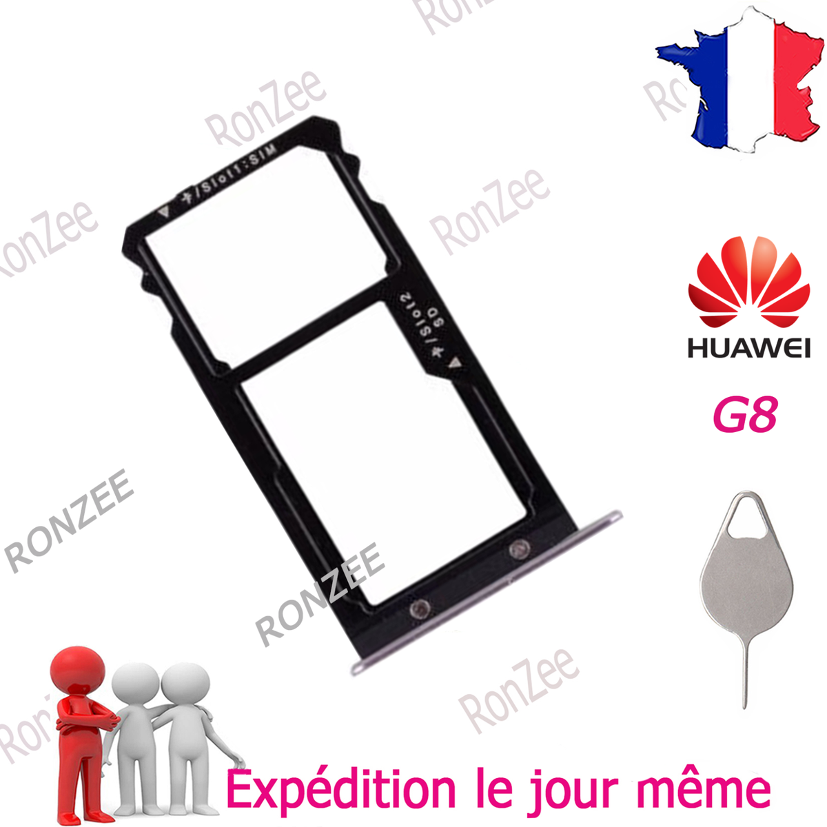 Vassoio Porta SIM E MicroSD Per Huawei Y6 2019 - Dual SIM - Ricambio