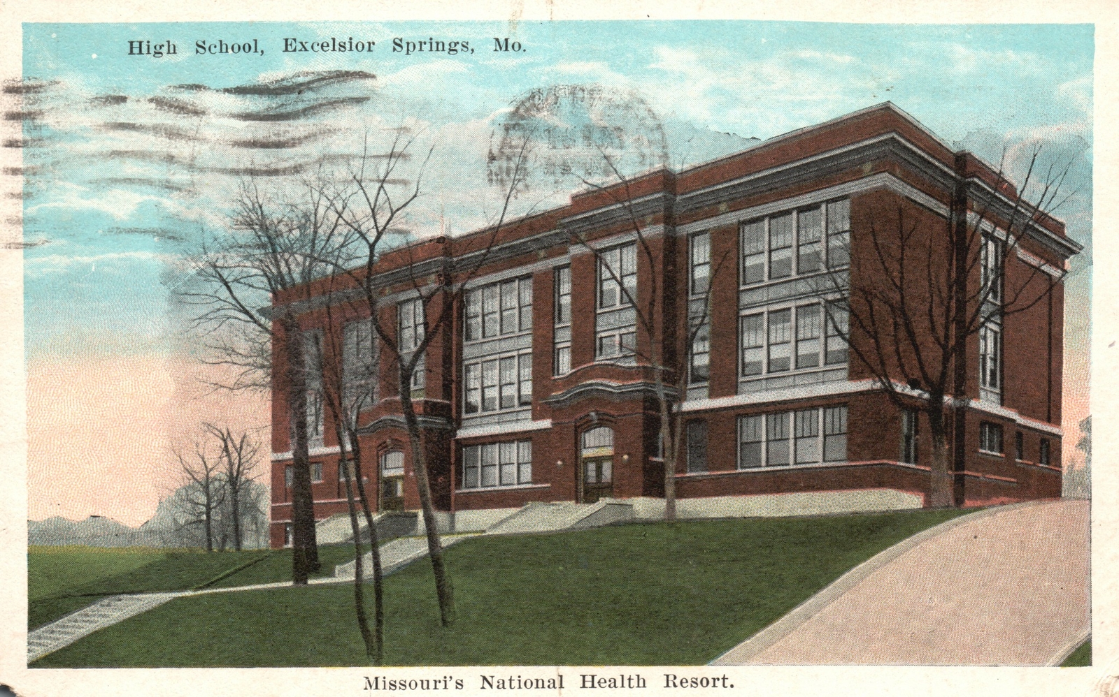 Vintage Postcard 1923 High School Excelsior Springs Missouri Natl Health Resort Ebay
