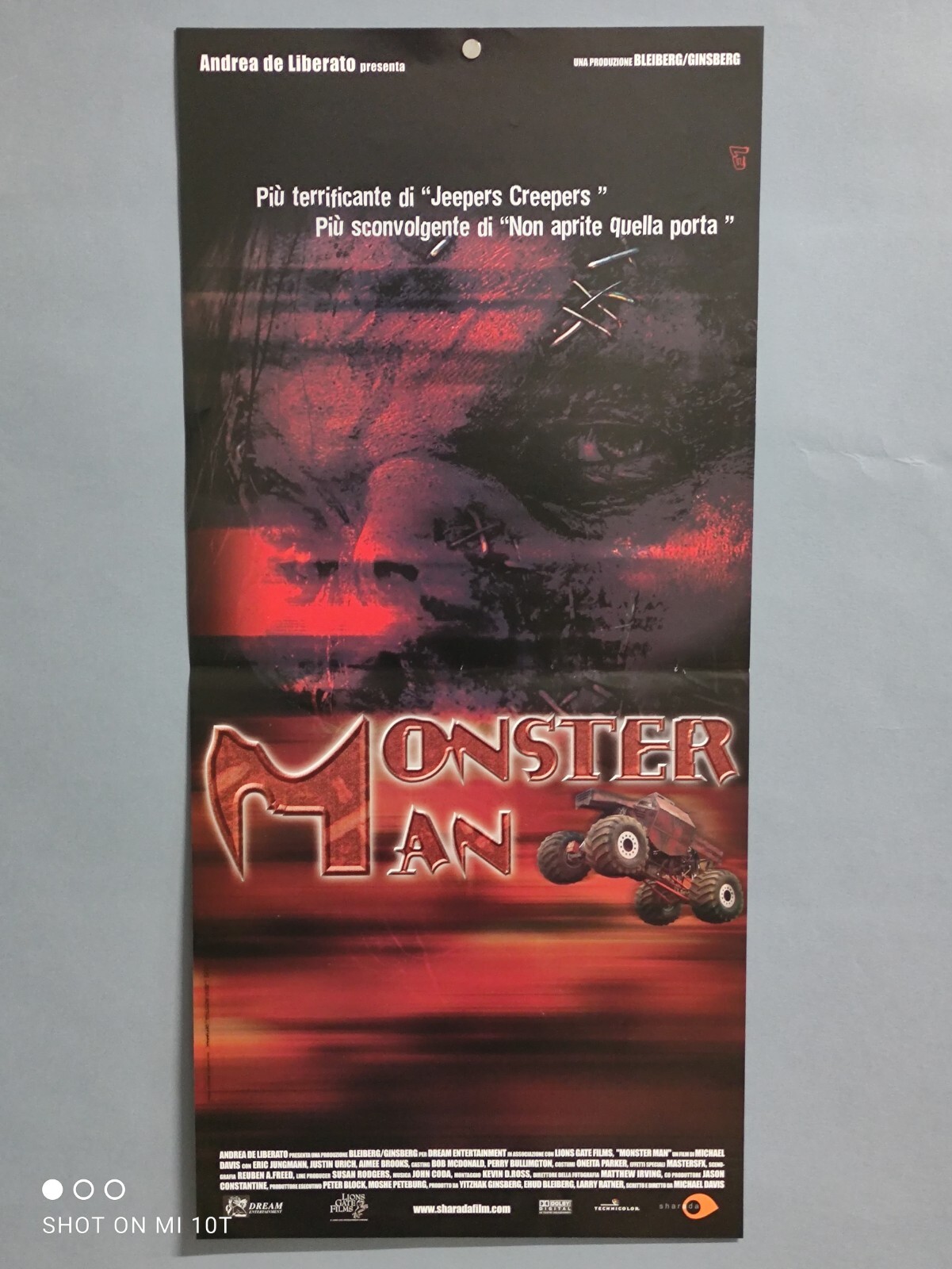 Locandina originale film Monster Man (2003) - Regia di Michael Davis