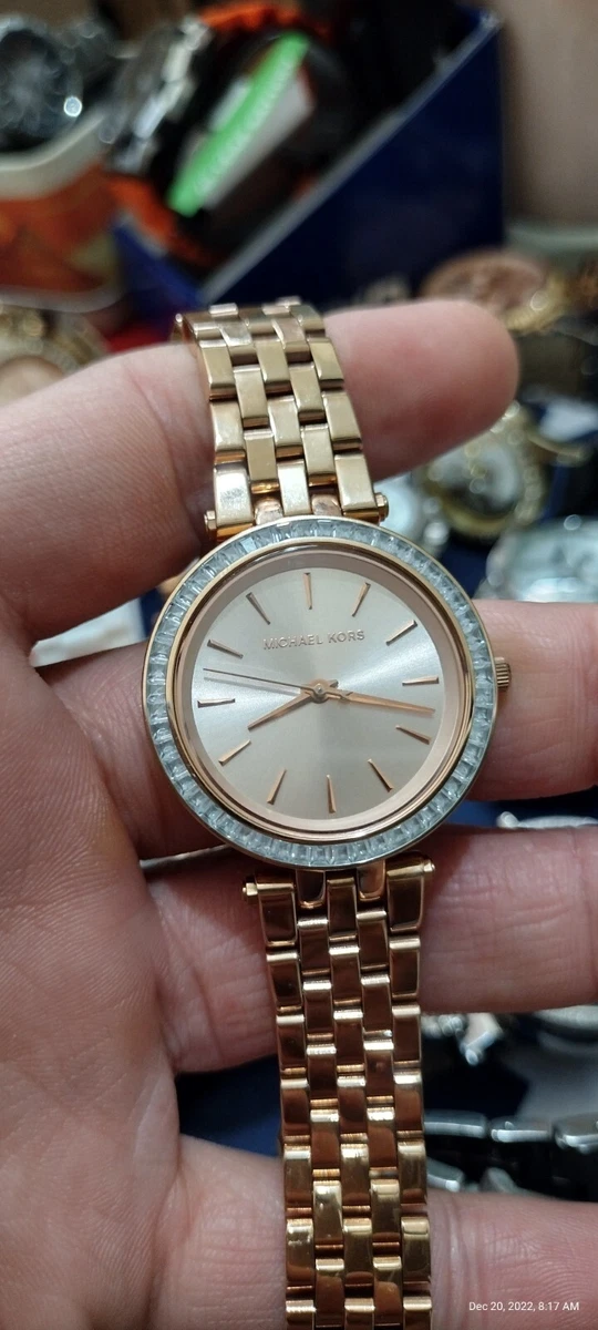 Michael Kors Wrist Watch for Women Rose Gold with Stone Small Face