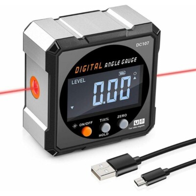 2 in 1 Laser Angle Gauge Level Box with Magnetic Base Digital Angle Finder 1pc