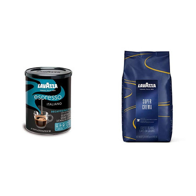 Decaffeinated Ground Coffee Blend (Pack of 4) and Whole Bean Coffee Blend